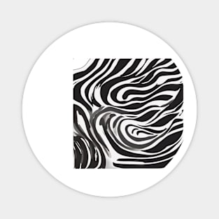 Abstract Zebra Swirls Monochrome Design No. 534 Magnet